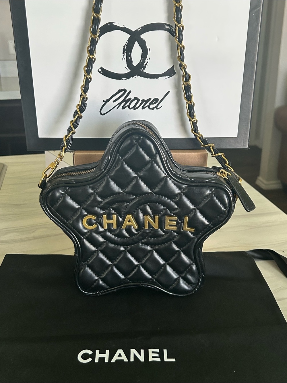 CHANEL Black VIP GWP Quilted Star Mini Bag with Gold Hardware. - Picture 2 of 11